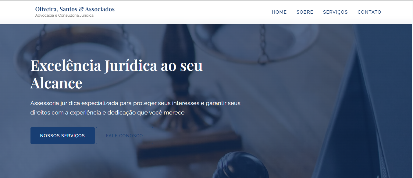 Site Advocacia Oliveira Santos - Layout profissional